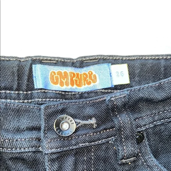 Y2K Empyre Black Baggy Skater 🛹 Loose Fit Streetwear Relaxed Grunge EUC SZ 28X26 - Picture 8 of 9